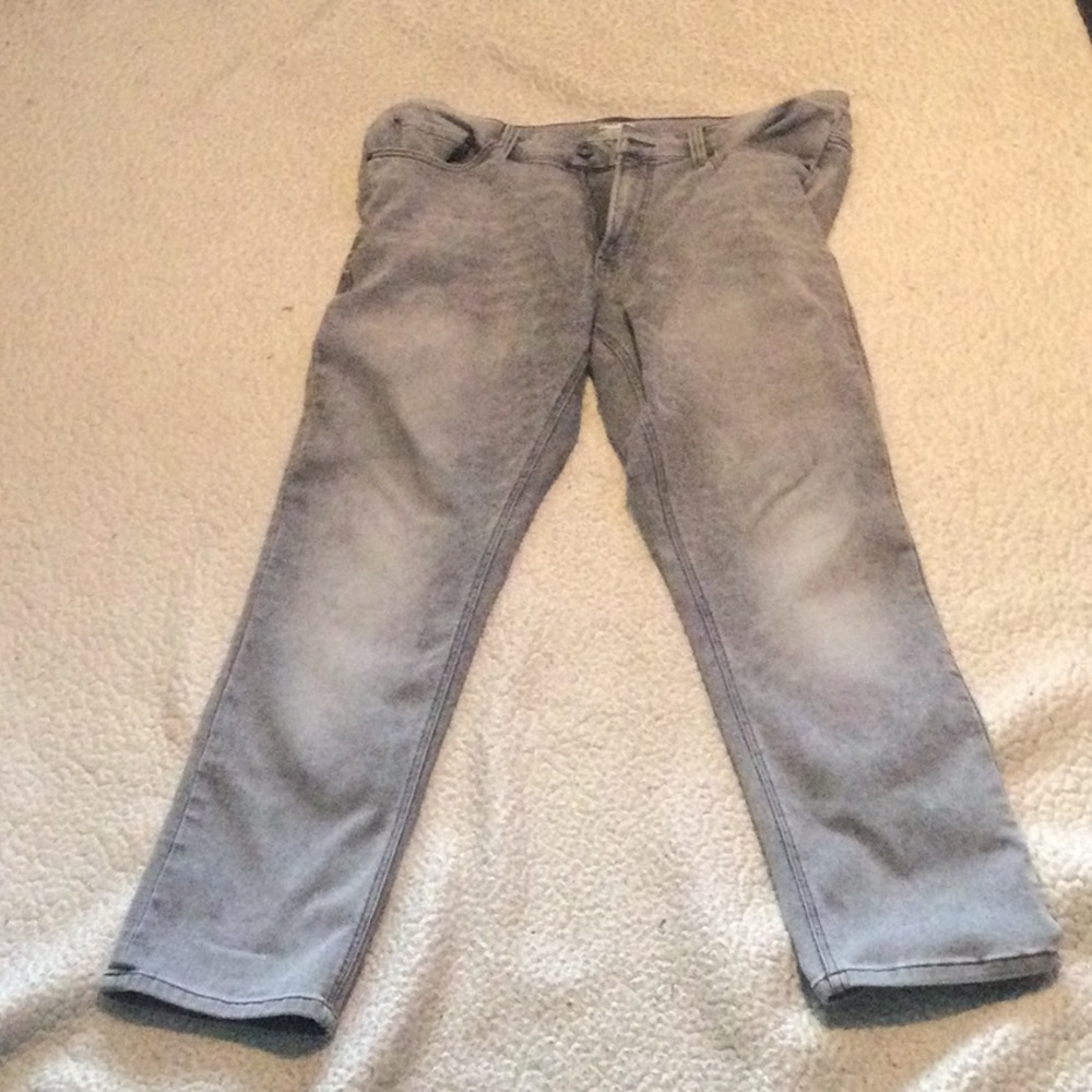 Flag and Anthem  slim straight fit grey comfort stretch stretch jeans